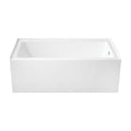 Aqua Eden VTAP6032R22 60-Inch Acrylic 3-Wall Alcove Tub with Right Hand Drain Hole, Glossy White