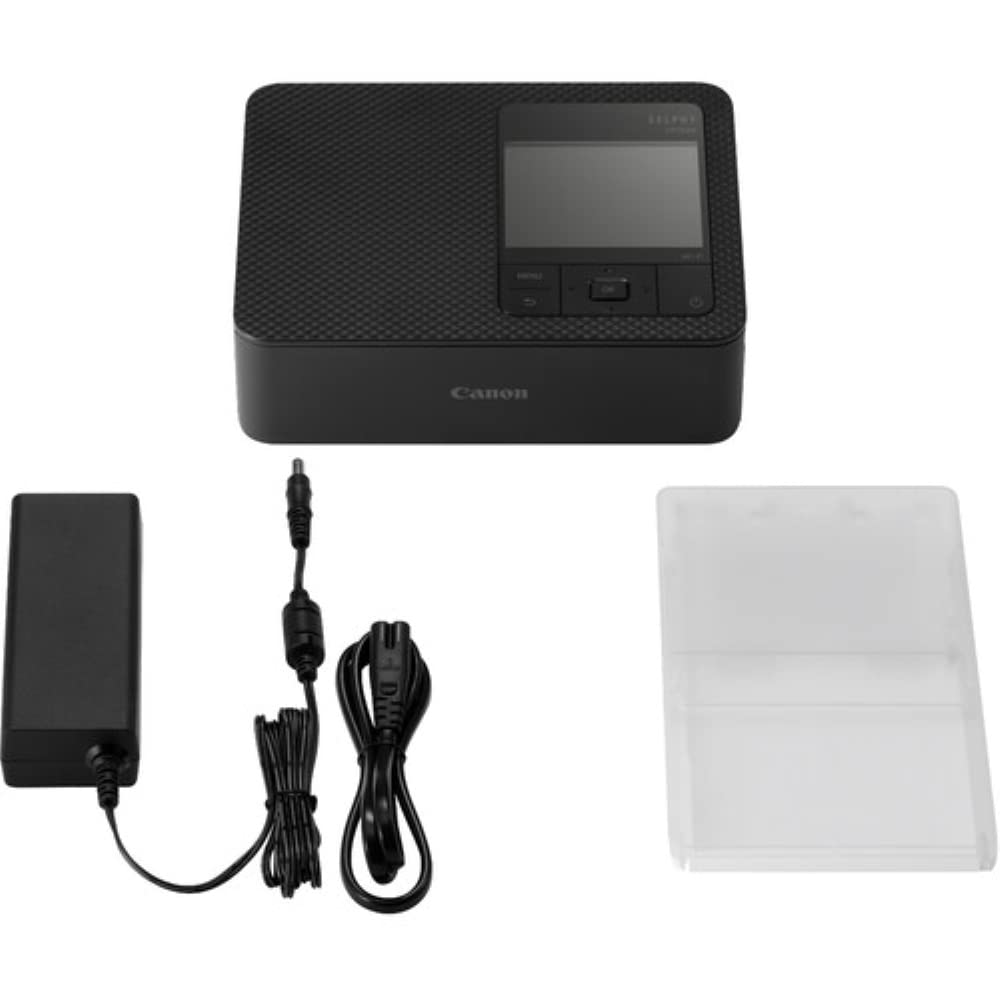 Canon SELPHY CP1500 Compact Photo Printer | Black with KP-108IN Color Ink and Paper Set (2 Items)