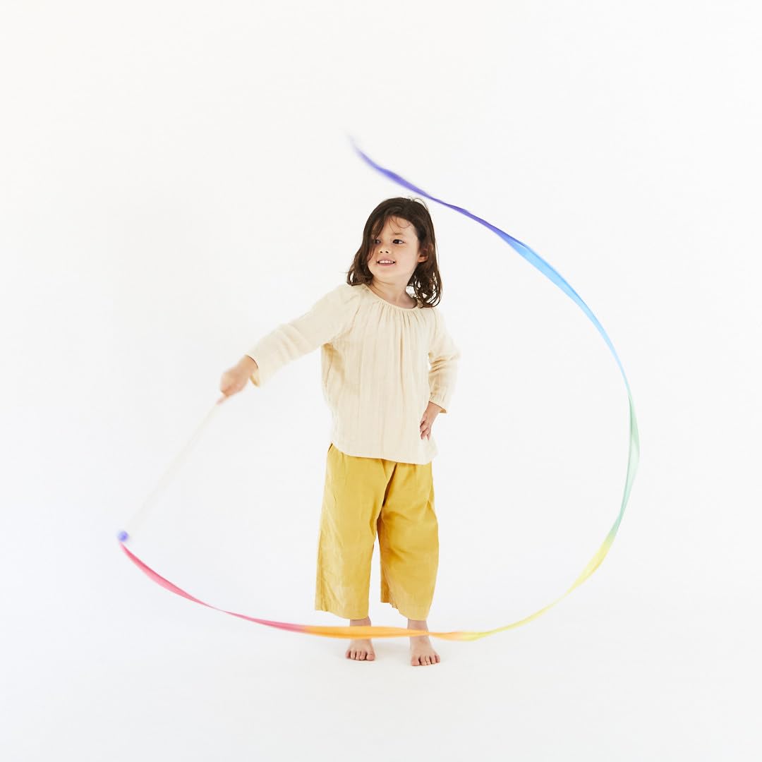 Sarah's Silks Streamer - Ribbon Wand for Kids, Pretend Play, Dance, Baton Stick Twirling, and Gymnastics Party Favors | 100% Silk and Wood Montessori and Waldorf Toys