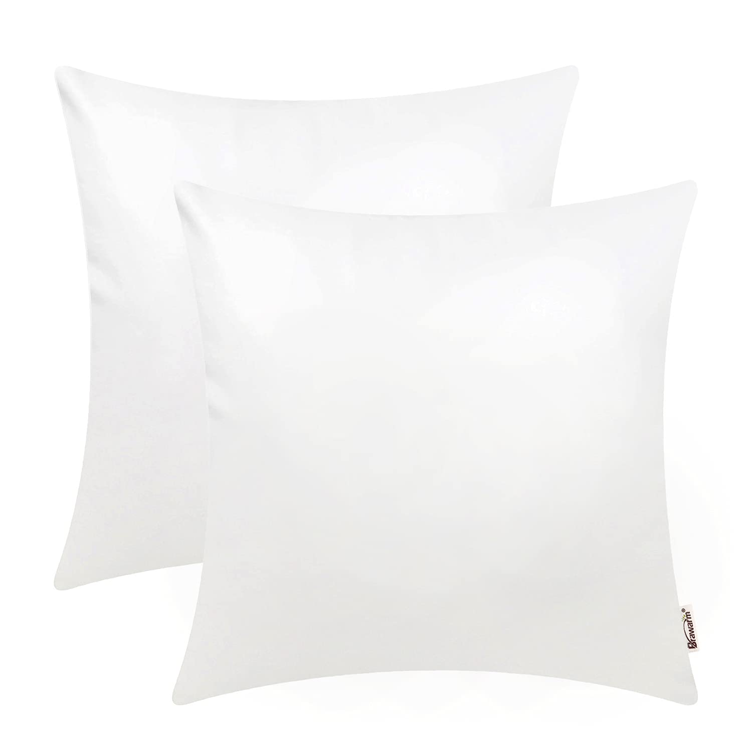 BRAWARM Faux Leather Throw Pillow Covers 16 X 16 Inches - Black Leather Pilow Covers Pack of 2, Solid Dyed Leather Pillowcases for Couch Bed Sofa Garden Home Decorative
