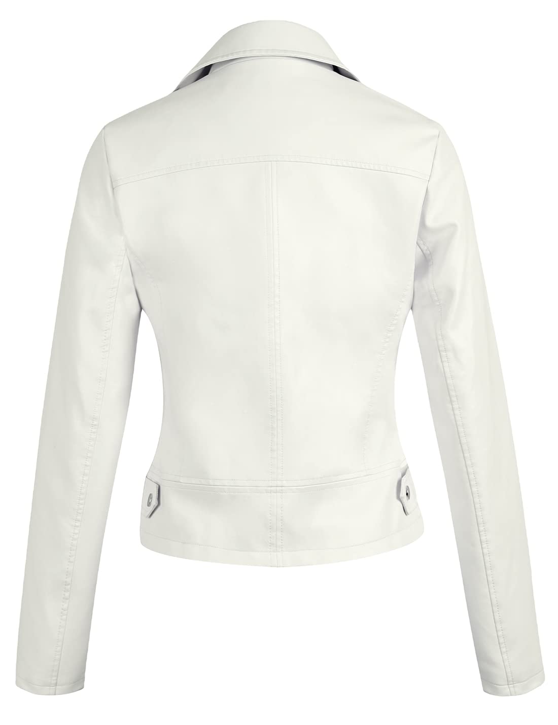 Tanming Women's Faux Leather Moto Biker Short Coat Jacket
