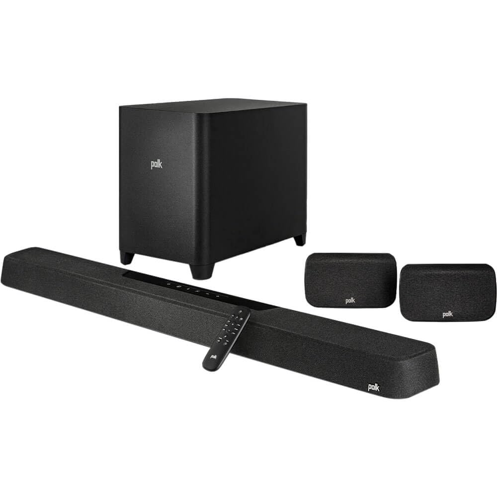 Polk Audio MagniFi Max AX 5.1.2 Channel Sound Bar with 10" Wireless Subwoofer, Dolby Atmos and DTS:X Certified, Polk's Patented VoiceAdjust & SDA Technologies, TV Speakers, Easy Setup, Black
