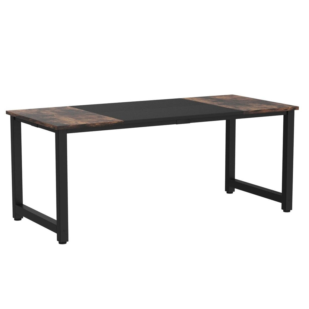 Tribesigns 63” Executive Desk, Large Office Computer Desk with Thicken Frame, Modern Simple Workstation Business Furniture for Home Office, Rustic Brown/Black