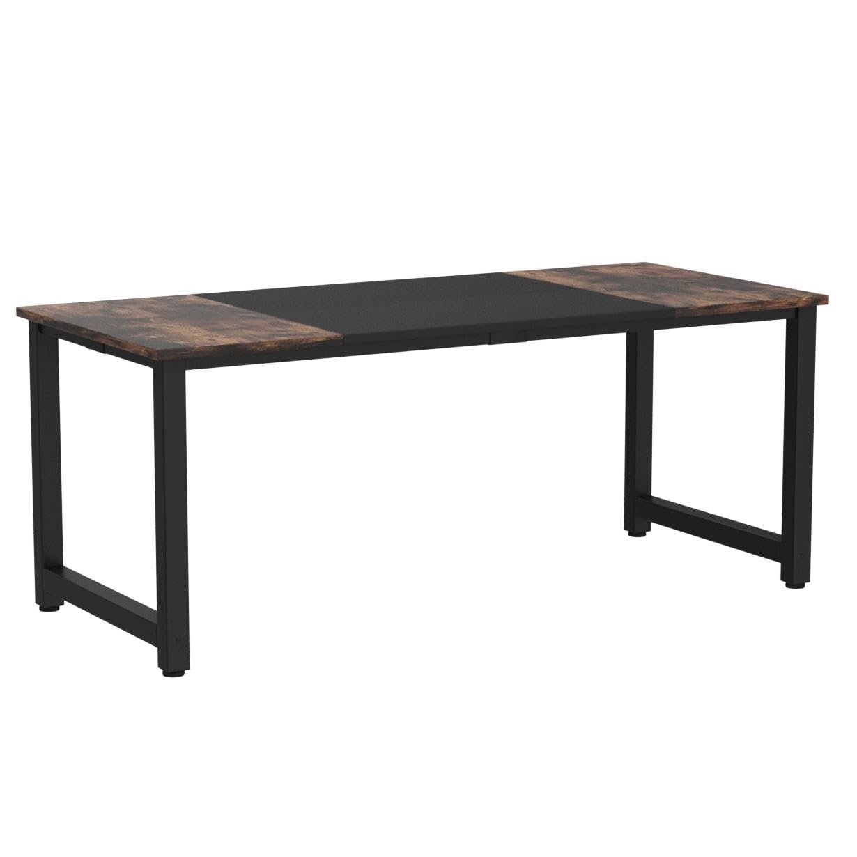 Tribesigns 63” Executive Desk, Large Office Computer Desk with Thicken Frame, Modern Simple Workstation Business Furniture for Home Office, Rustic Brown/Black
