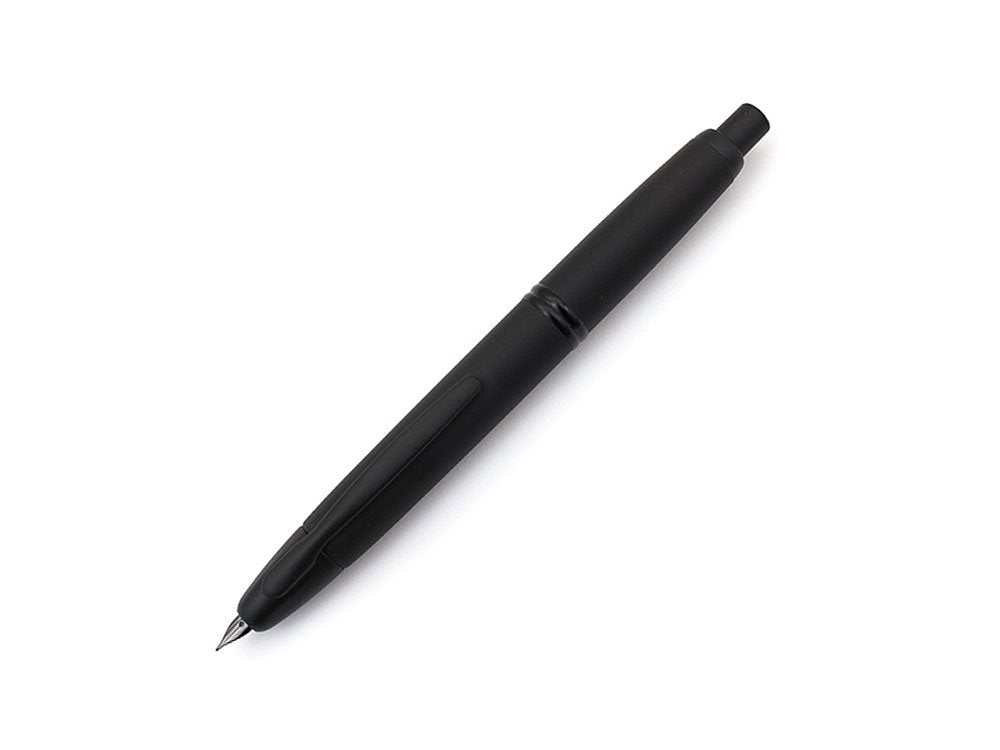 PILOT Vanishing Point Collection Refillable & Retractable Fountain Pen, Black Carbonesque Barrel with Rhodium Accents, Blue Ink, Medium Nib (60246)