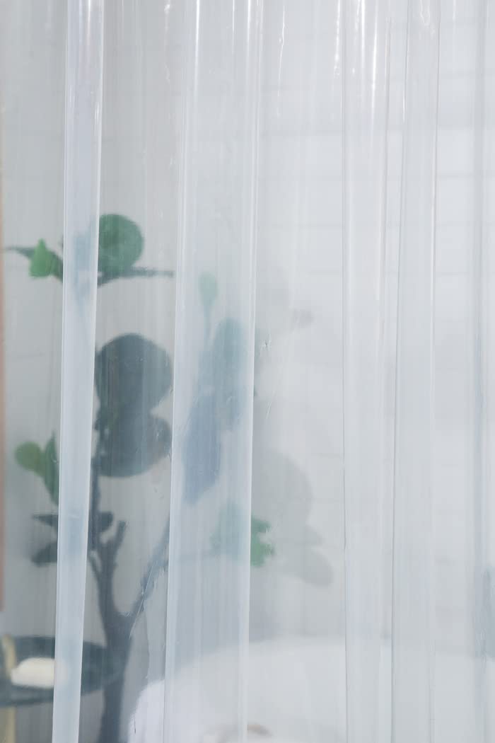 YISURE Clawfoot Tub Clear Short Length 60 Inch Shower Curtain Liner, 180x60 Inch Extra Wide 360 Shower Curtain PEVA Waterproof Wrap Around Bath Tub Curtain