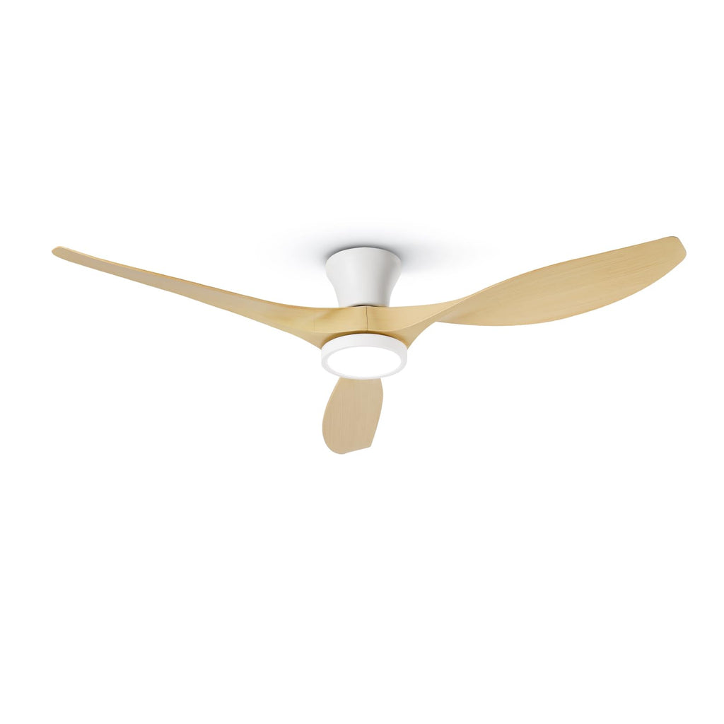 TALOYA Ceiling Fans with Lights,42 inch Modern Low Profile Ceiling Fan with Light and Remote Control, Flush Mount, 3CCT, White Ceiling Fan for Bedroom Living Room and Patio