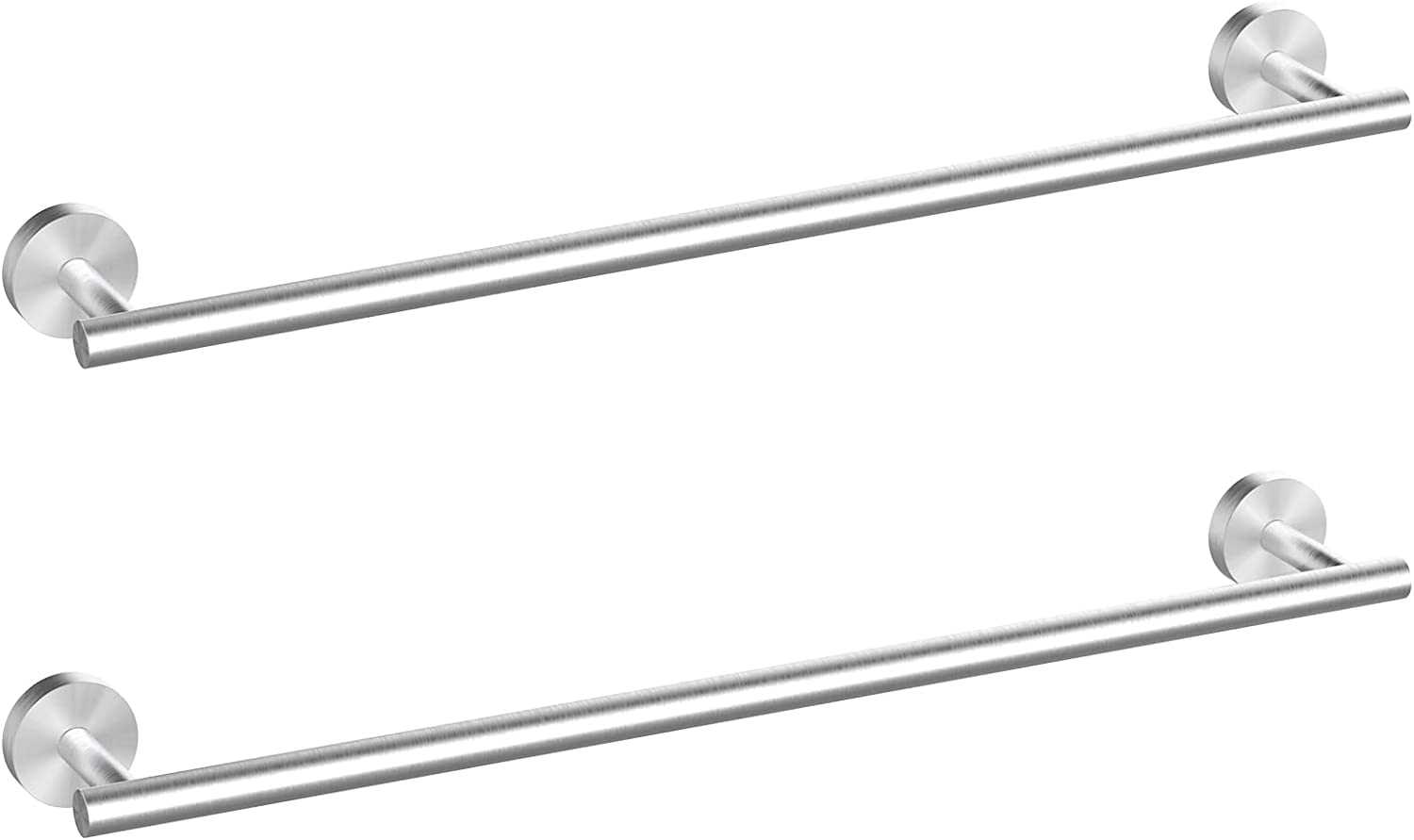Cilee 2 Pieces Matte Black Bathroom Towel Bar, 24 Inch Double Towel Racks,Bathroom Towel Holder Towel Hanger for Bathroom Stainless Steel Wall Mount
