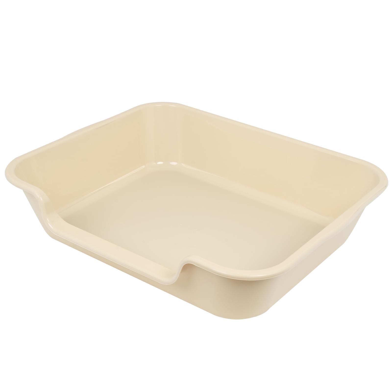 1 Pack of Extra Large Cat Litter Box (ABS Material), Low Entry Senior Litter Pen for Geriatric Kitty Big Cats, Jumbo Pet Safe Litter Boxes Tray for Pets Potty (Beach Sand, 20" L x 15.5" W)