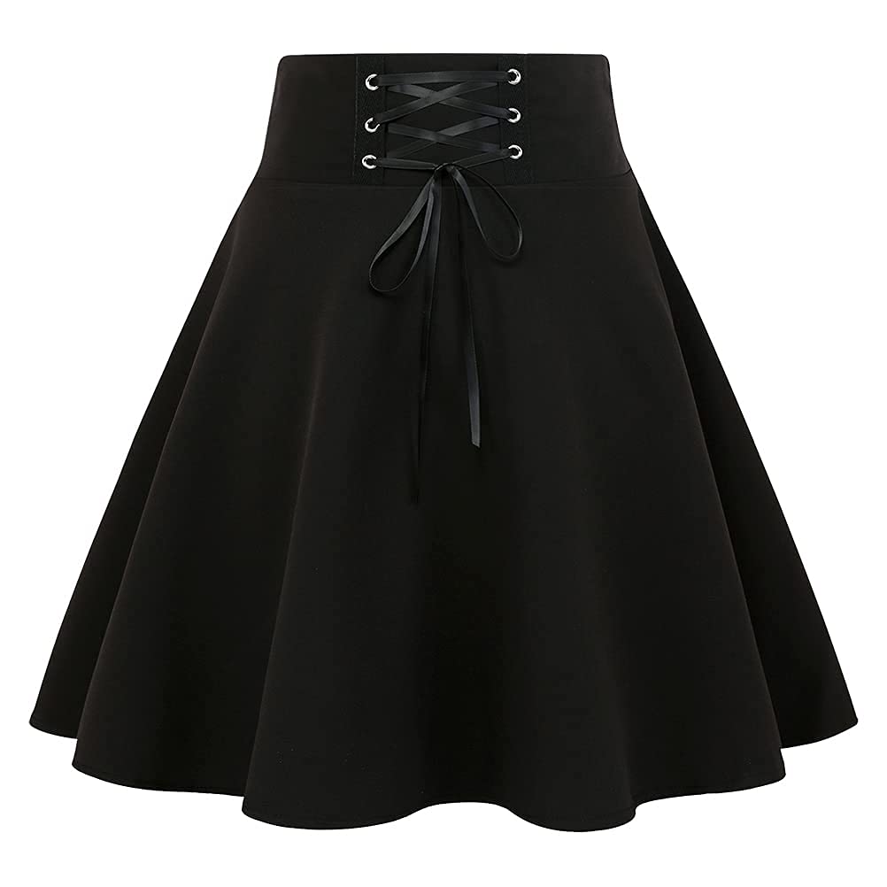 IDEALSANXUN Gothic Plaid Mini Skirts for Women Short High Waist Plaid Skirts