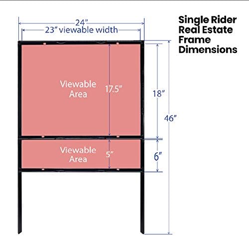 5-pack of 24"x18" Slide-in Real Estate Sign H-Frame With Rider