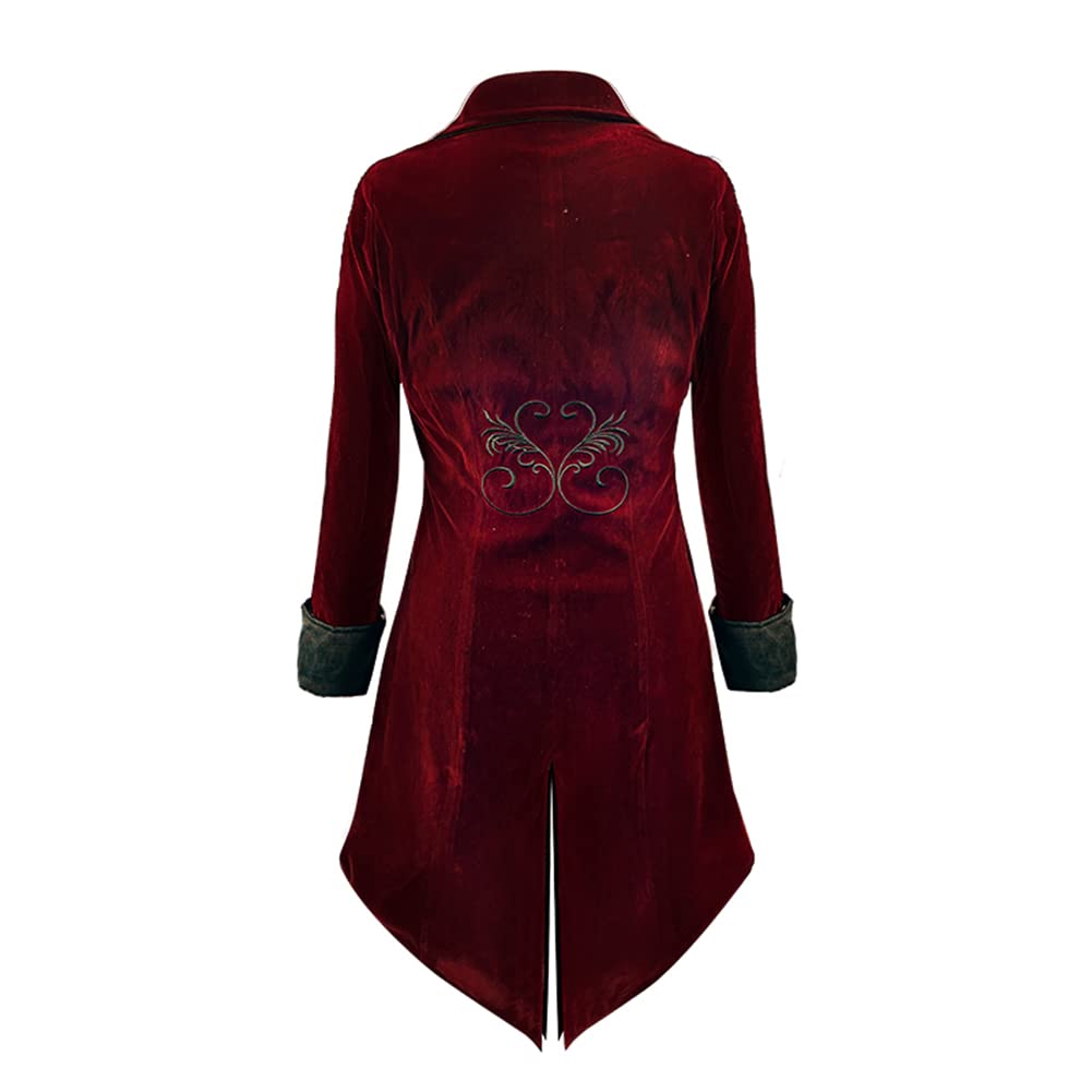 Crubelon Mens Steampunk Tailcoat Jacket Gothic Medieval Victorian Frock Coat