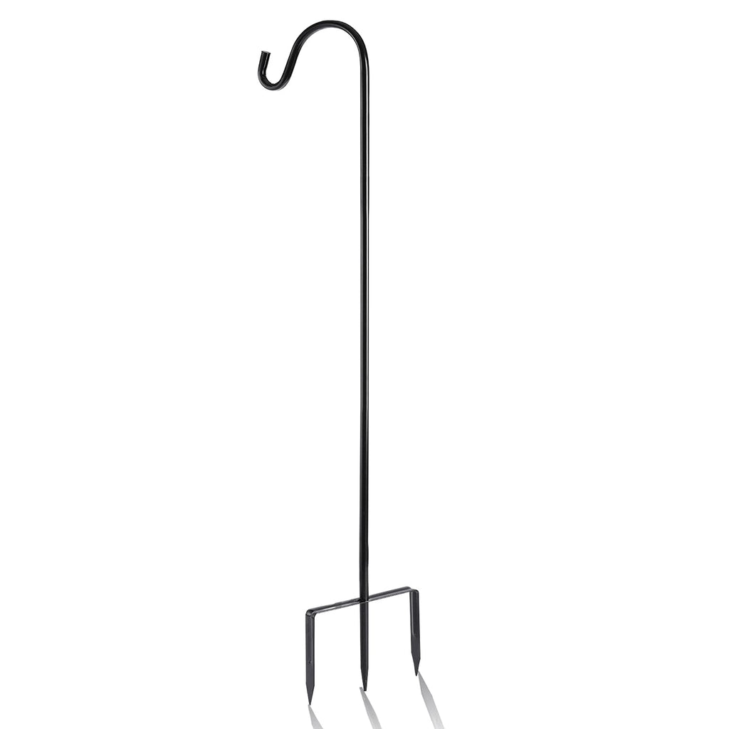 EXCMARK Shepherd Hook Adjustable Height 32/24/16’’ 1/2 inch Thick Use at Weddings, Hanging Solar Lights, Lanterns, Bird Feeders, Metal Hanger Hook (Black,32inch). U.S. Patent.