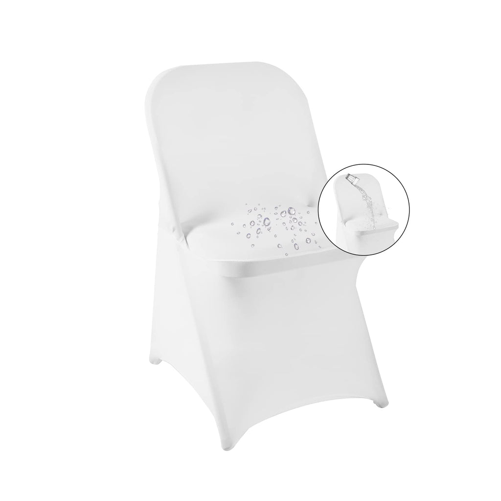 magalo 12 Pack Black Spandex Folding Waterproof Chair Cover, Stretch Chair Cover Protector for Wedding, Party, Dining Banquet and Other Special Events