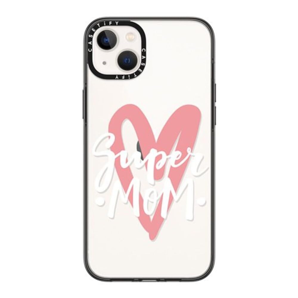 CASETiFY Compact Case for iPhone 13 [Lightweight / 4 ft. 2X Military Grade Drop Protection/Slim] - #1 Mom - Clear Black