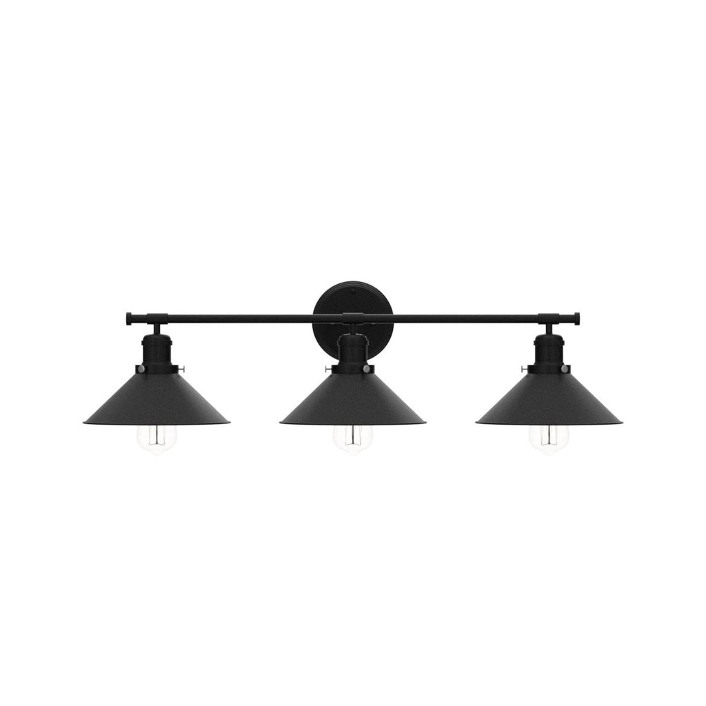Black Bathroom Light Fixture 2-Light Matte Black Farmhouse Vanity Lights for Bathroom Light Fixtures, 20" Rustic Industrial Wall Sconce Vanity Lighting Fixtures over Mirror Kitchen Cabin Workshop Cafe