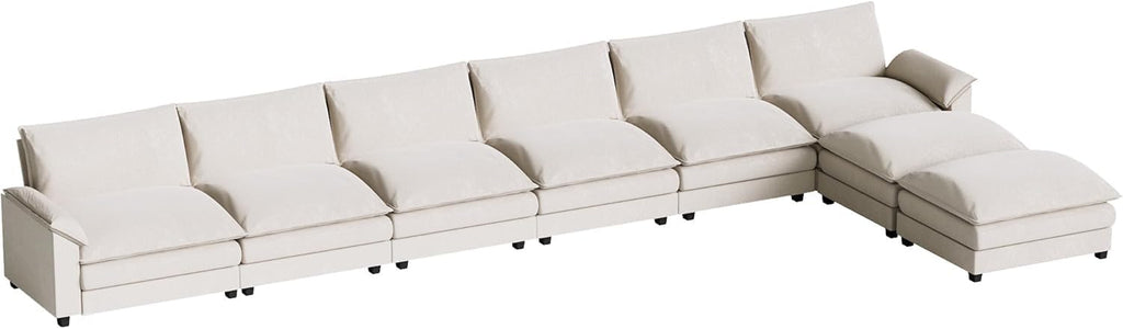 Homall 80" Modular Sectional Sofa, Loveseat Sofa Couch with Double-Layer Cushion, DIY Combination Chenille Deep 2-Seat Cloud Couch for Living Room, Apartment (Bright Grey, Loveseat Sofa)