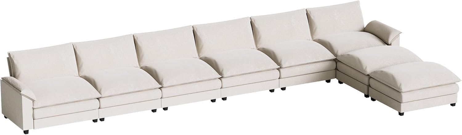 Homall 80" Modular Sectional Sofa, Loveseat Sofa Couch with Double-Layer Cushion, DIY Combination Chenille Deep 2-Seat Cloud Couch for Living Room, Apartment (Bright Grey, Loveseat Sofa)