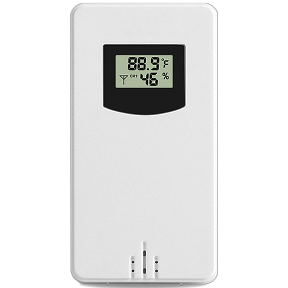 Weather Station with Rain Gauge Outdoor, Home Weather Stations Wireless Indoor Outdoor with Digital Rain Gauges, Thermometer, Barometer, Hygrometer, Atomic Clock, Weather Forecast, with 3 Sensor