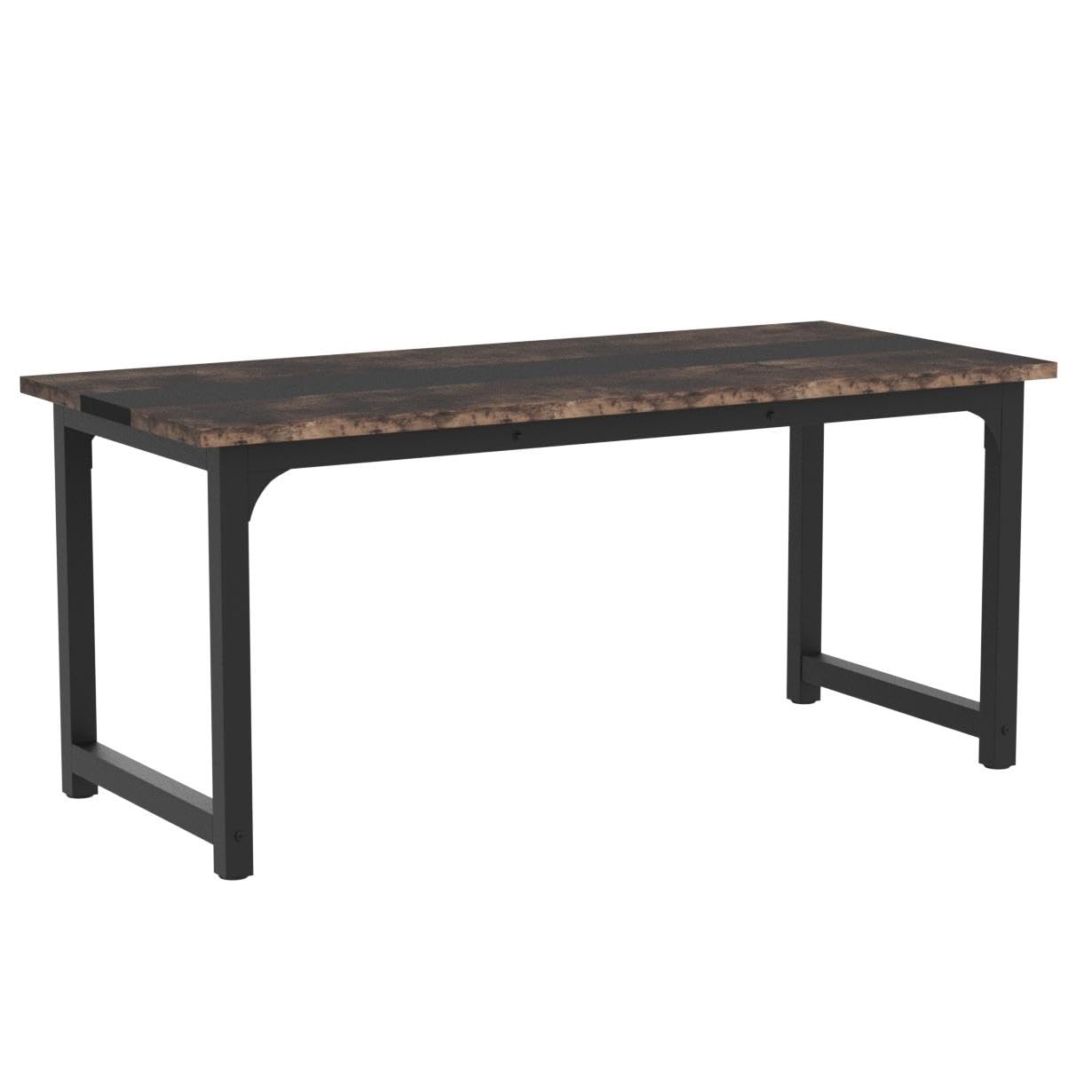 Tribesigns 63” Executive Desk, Large Office Computer Desk with Thicken Frame, Modern Simple Workstation Business Furniture for Home Office, Rustic Brown/Black