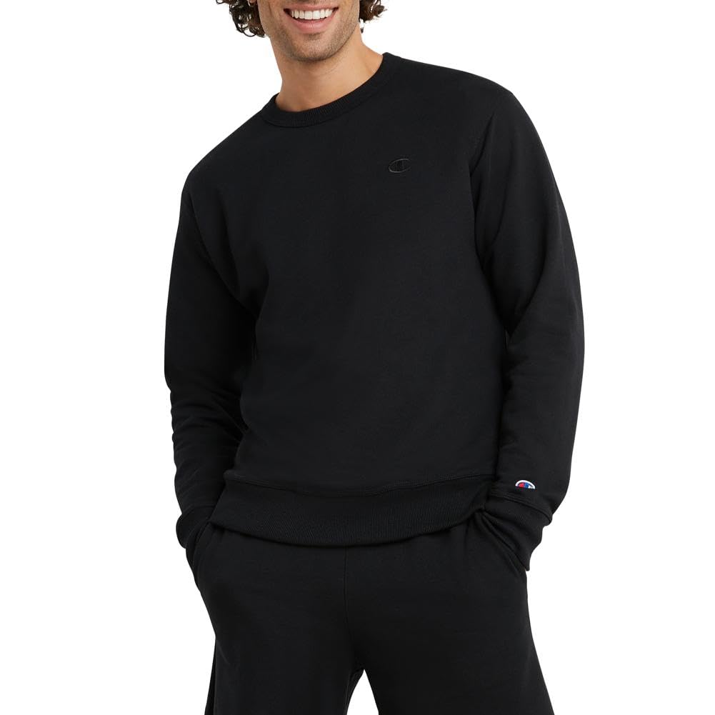 Champion Men's Men's Crewneck Fleece Sweatshirt, Standard Fit, Midweight, C Logo, Available in Regular and Big & Tall