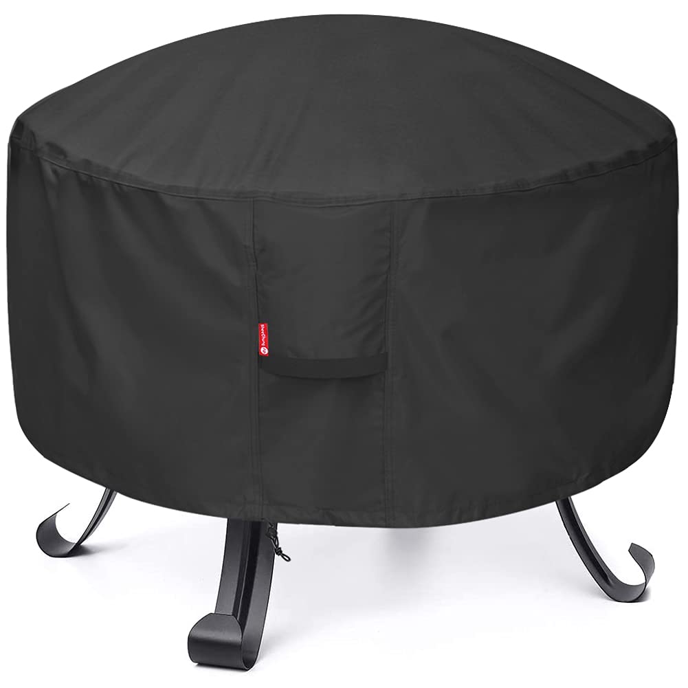 SheeChung Fire Pit Cover for Solo Stove Bonfire Outdoor Smokeless Firepit-Small Round Waterproof 600D Polyester Shelter,Air Vent,Anti-UV&Tear Resistant-Fits for 16”-22” Gas Fire Pit Table (22"Dx16"H)