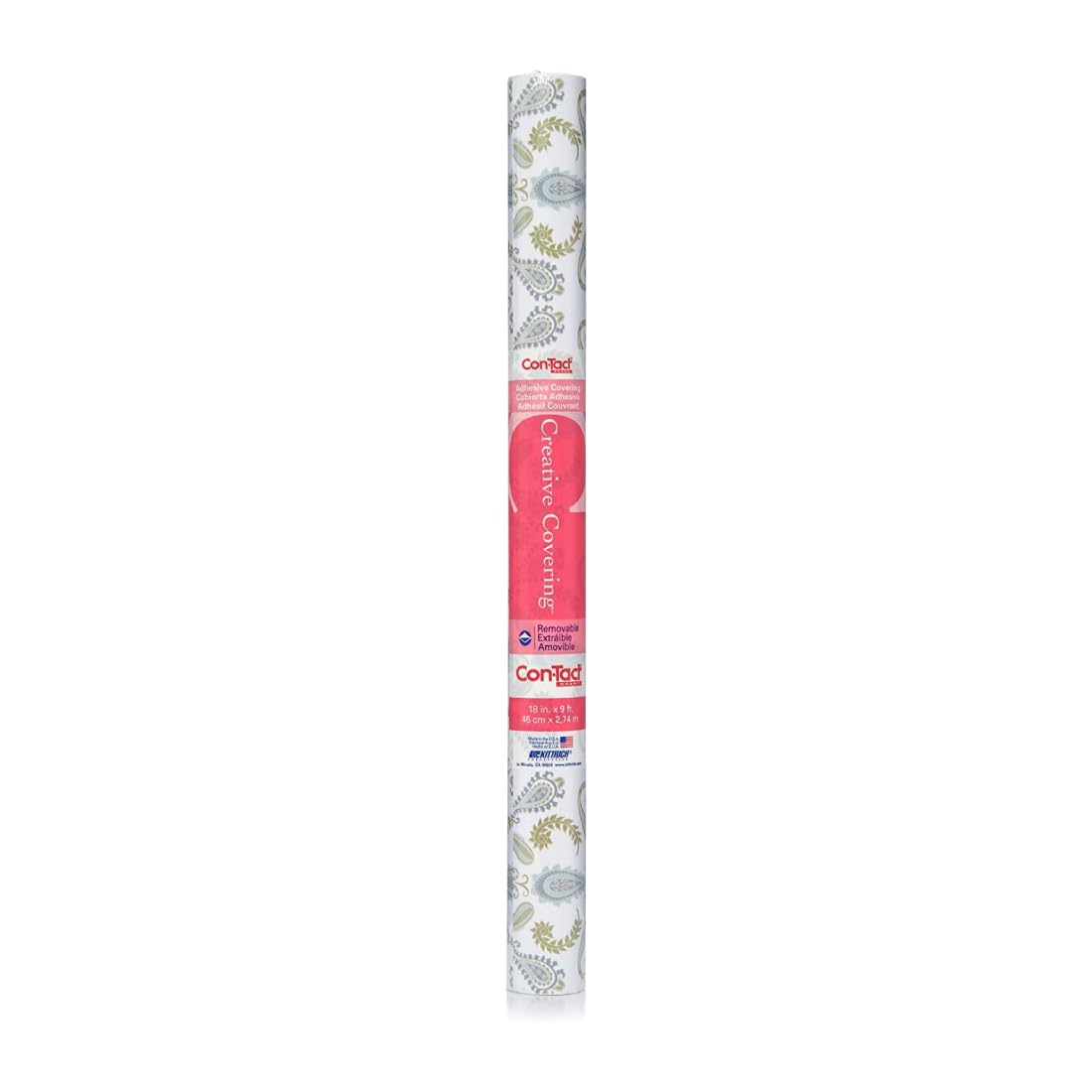 Con-Tact Brand Creative Covering, Self-Adhesive Shelf Liner, Multi-Purpose Vinyl Roll, Easy to Use and Apply, 18'' x 50', Abby Sage