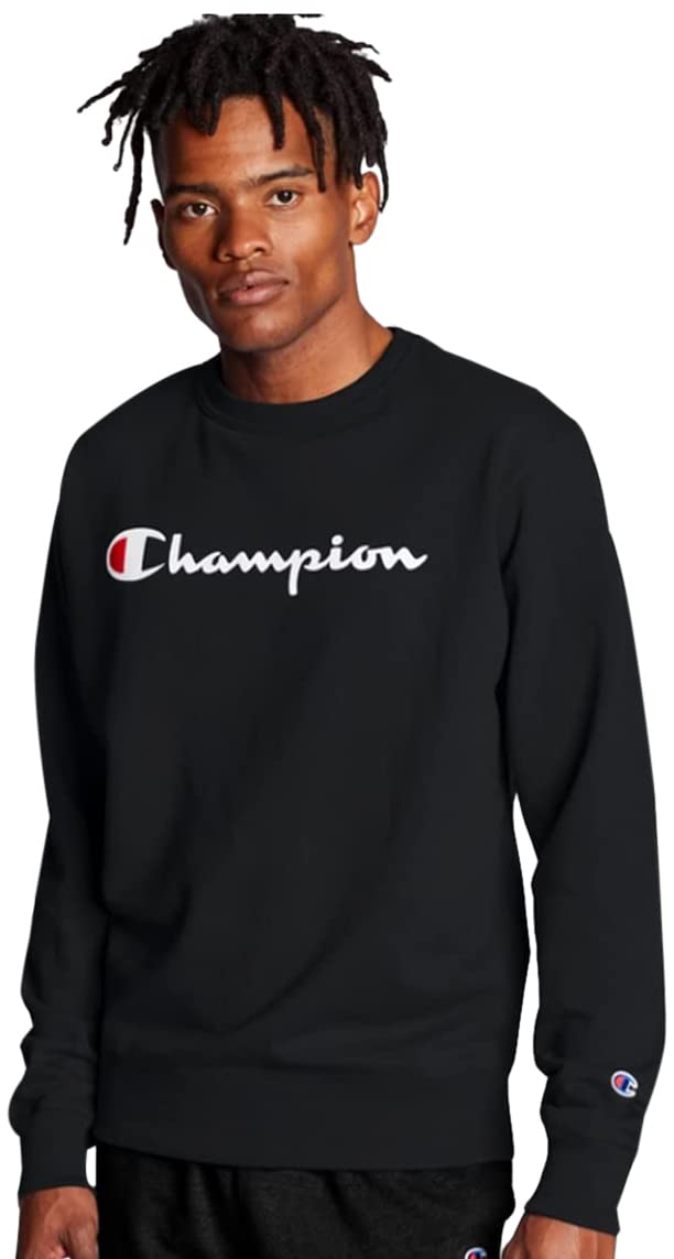 Champion Men's Men's Crewneck Fleece Sweatshirt, Standard Fit, Midweight, C Logo, Available in Regular and Big & Tall