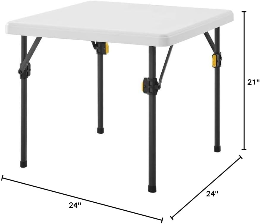 Living & More 24inch Kids Square Folding Table, Light Weight, No Assembly, Toddler