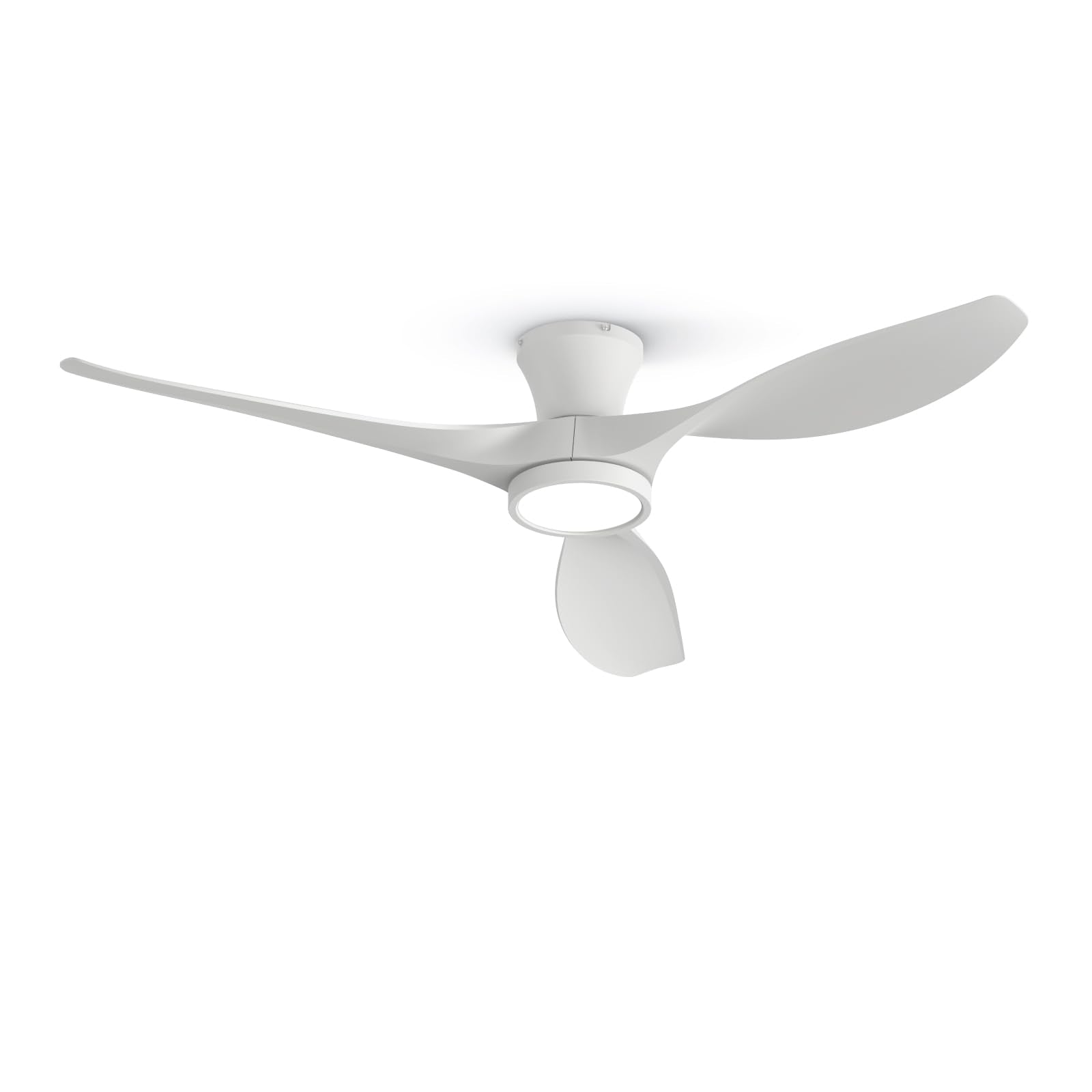 TALOYA Ceiling Fans with Lights,42 inch Modern Low Profile Ceiling Fan with Light and Remote Control, Flush Mount, 3CCT, White Ceiling Fan for Bedroom Living Room and Patio