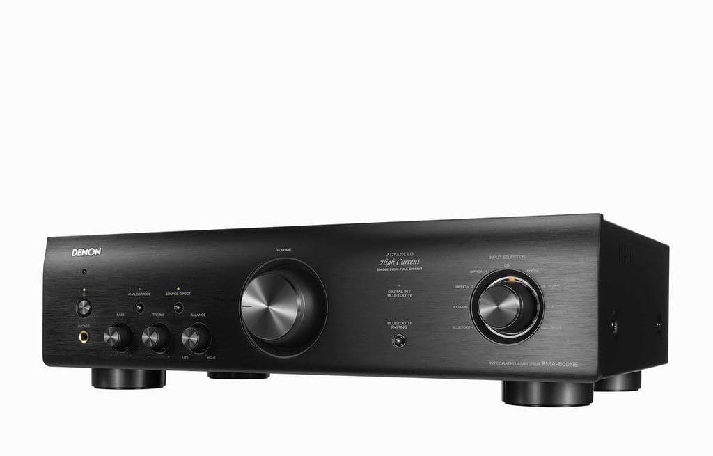 Denon PMA-600NE Bluetooth Stereo Amplifier | 2 Channel Amplifier Home Audio | Integrated Amp | 70W x 2 | Built-in DAC & Phono Pre-Amp | Analog Mode | Advanced Ultra High Current Power
