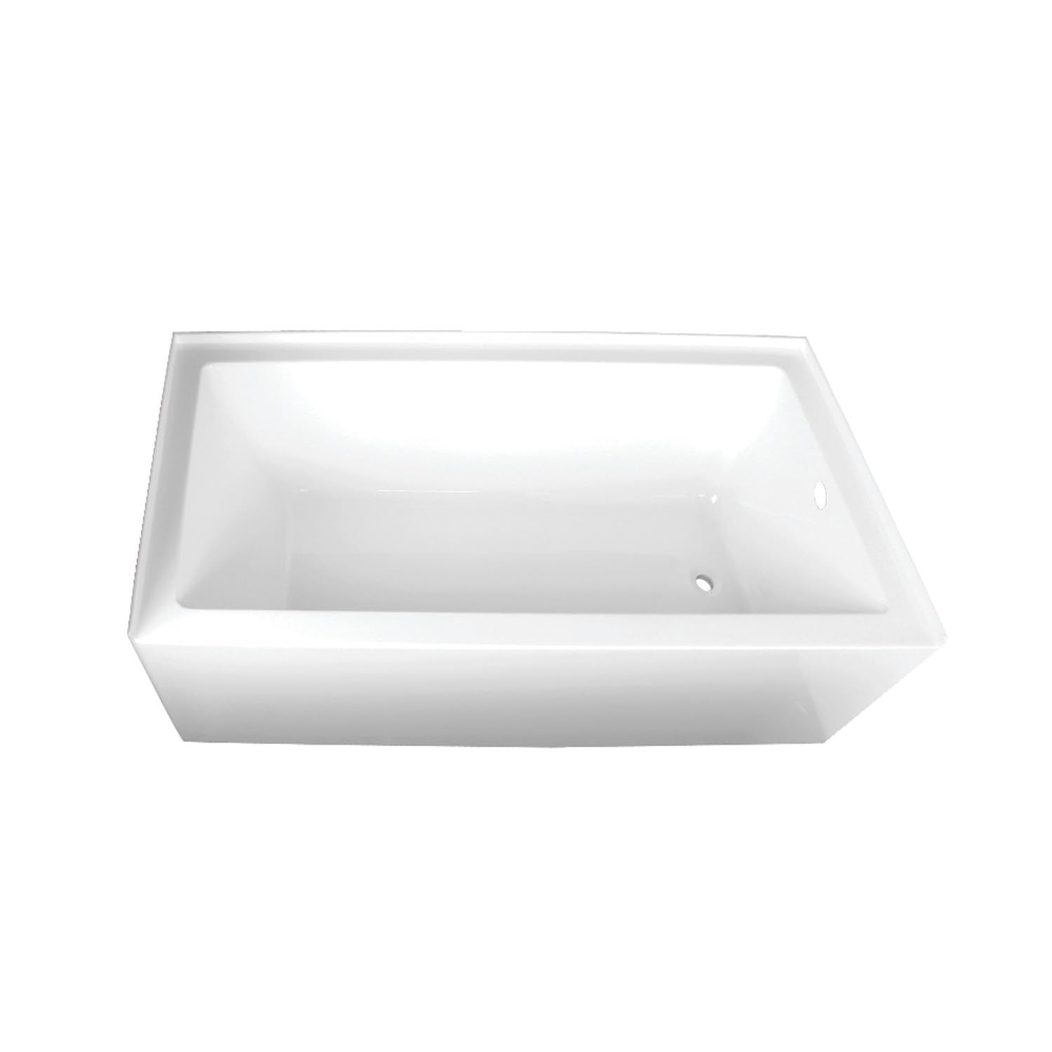Aqua Eden VTAP6032R22 60-Inch Acrylic 3-Wall Alcove Tub with Right Hand Drain Hole, Glossy White