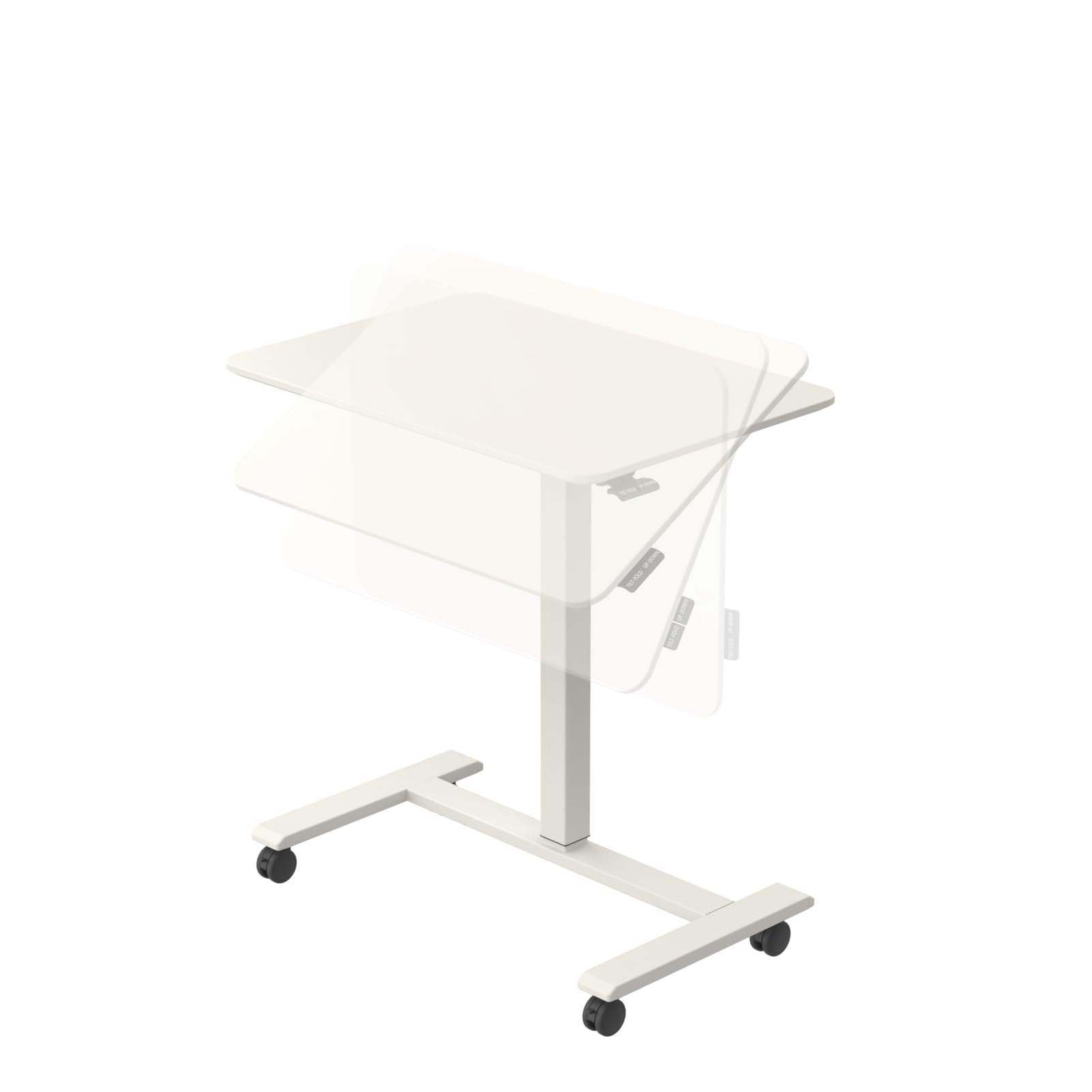 TopJob ANYDESK FOLD Mobile Standing Desk, Portable with Lockable Wheels, Foldable Stand Desk, Rolling Computer Workstations, Used for Home, Couch Side Table, Bedside Table in Bed Room Kitchen (Black)