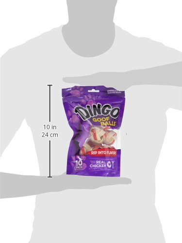 Dingo Goof Balls Rawhide Treats For Small Dogs, With Real Chicken, 18 Ct