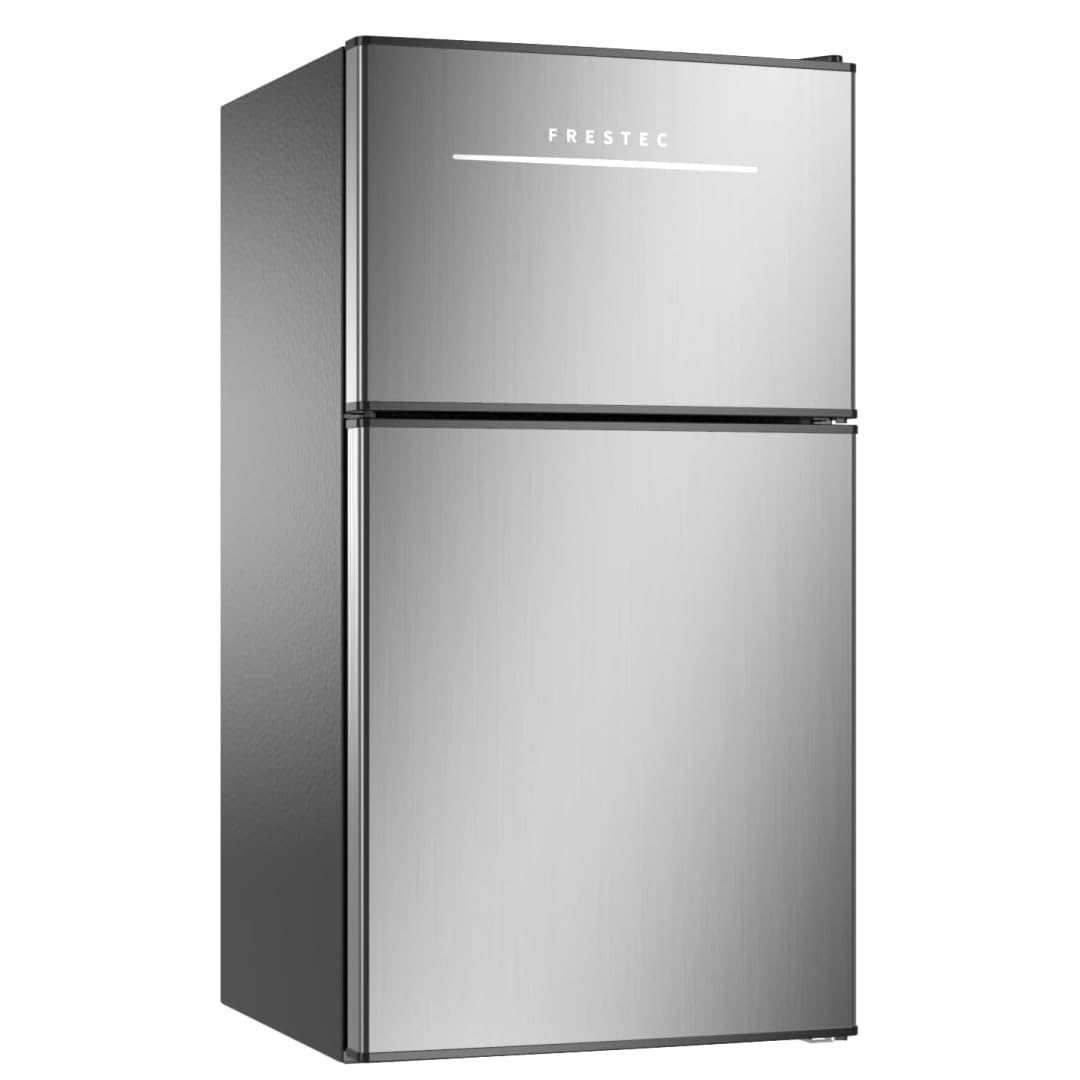 Mini Fridge with Freezer 3.2 Cu.Ft. 2 Door Refrigerator and Freezer Small Fridge for Bedroom Home Office Dorm, Small Drink Chiller, 37 dB Low Noise, Black