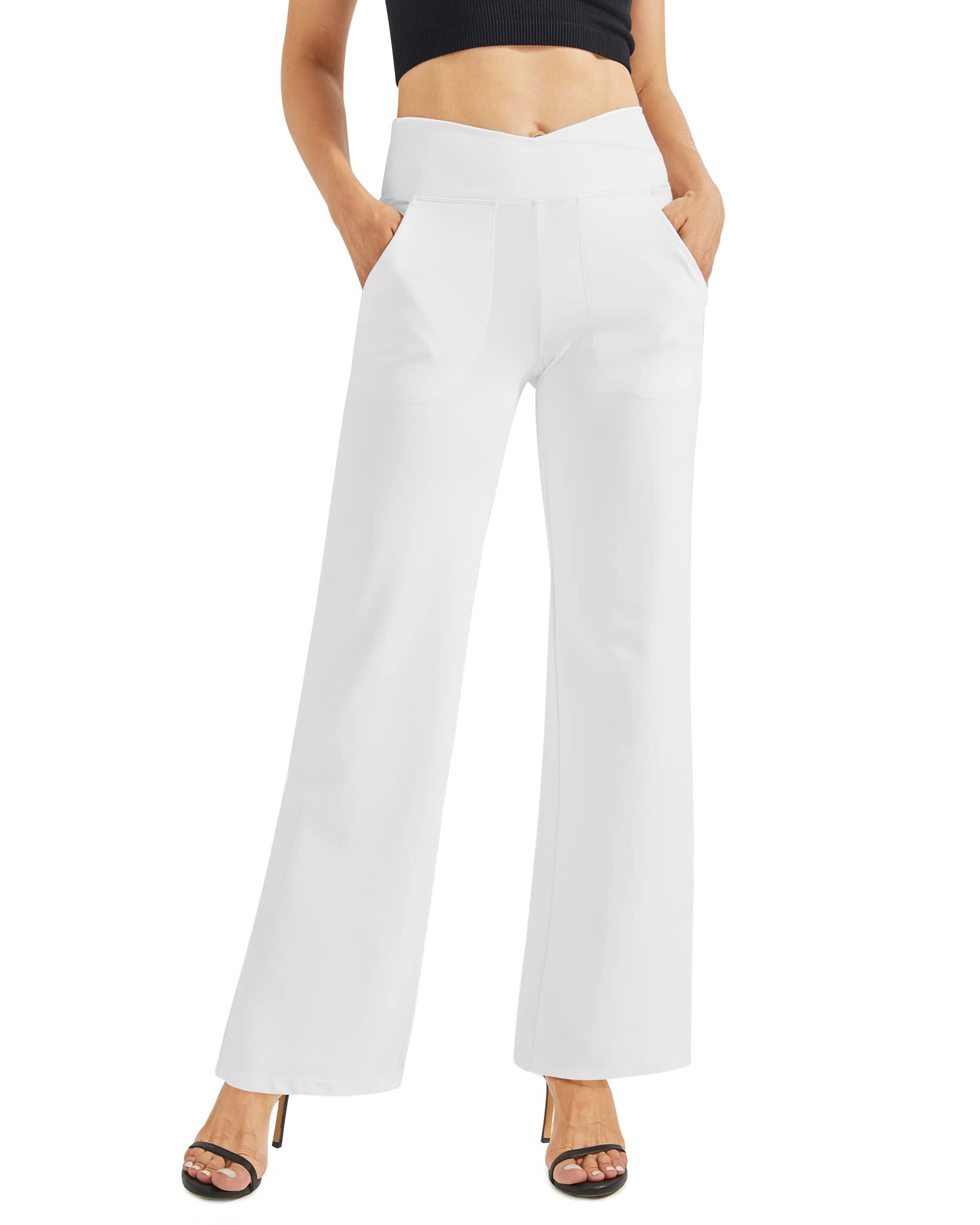 G4Free Wide Leg Pants for Women Loose Yoga Pants with Pockets Petite/Regular/Tall Stretch Casual Lounge Pants