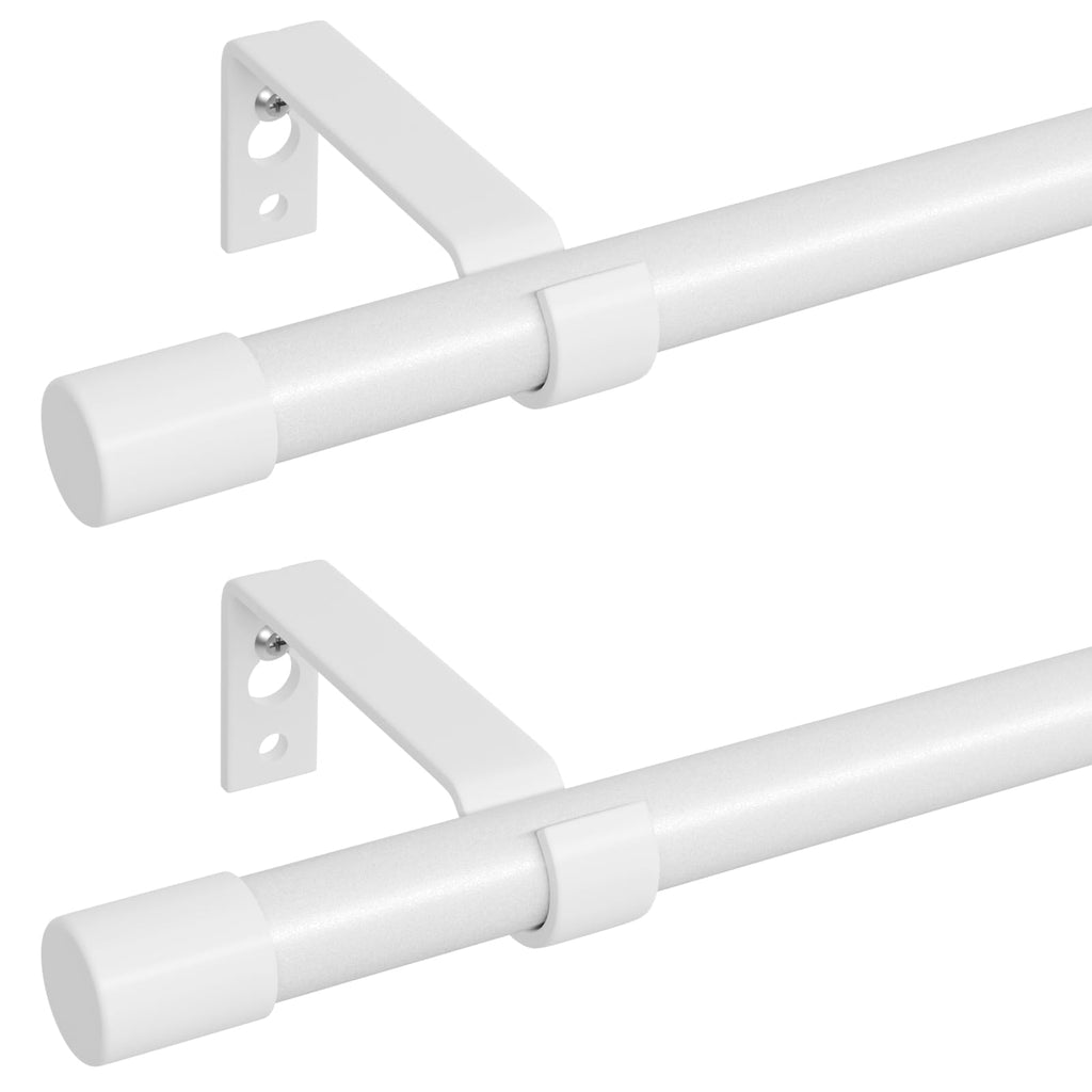 Curtain Rods for Windows, Single Adjustable 32 to 48 inch Curtain Rod Set with Brackets, 5/8 inch Diameter Metal Drapery Rod for Bedroom, Kitchen, Heavy Duty, Black