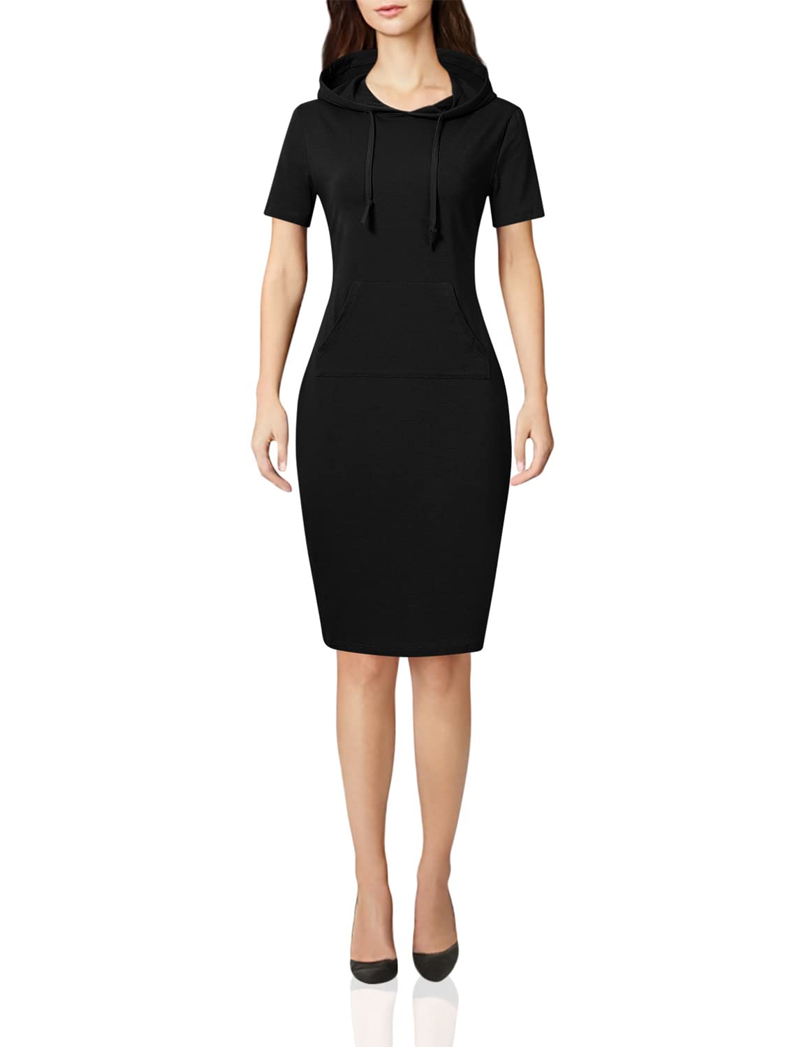 MISSKY Women's Women's Sweatshirt Hooded Dress
