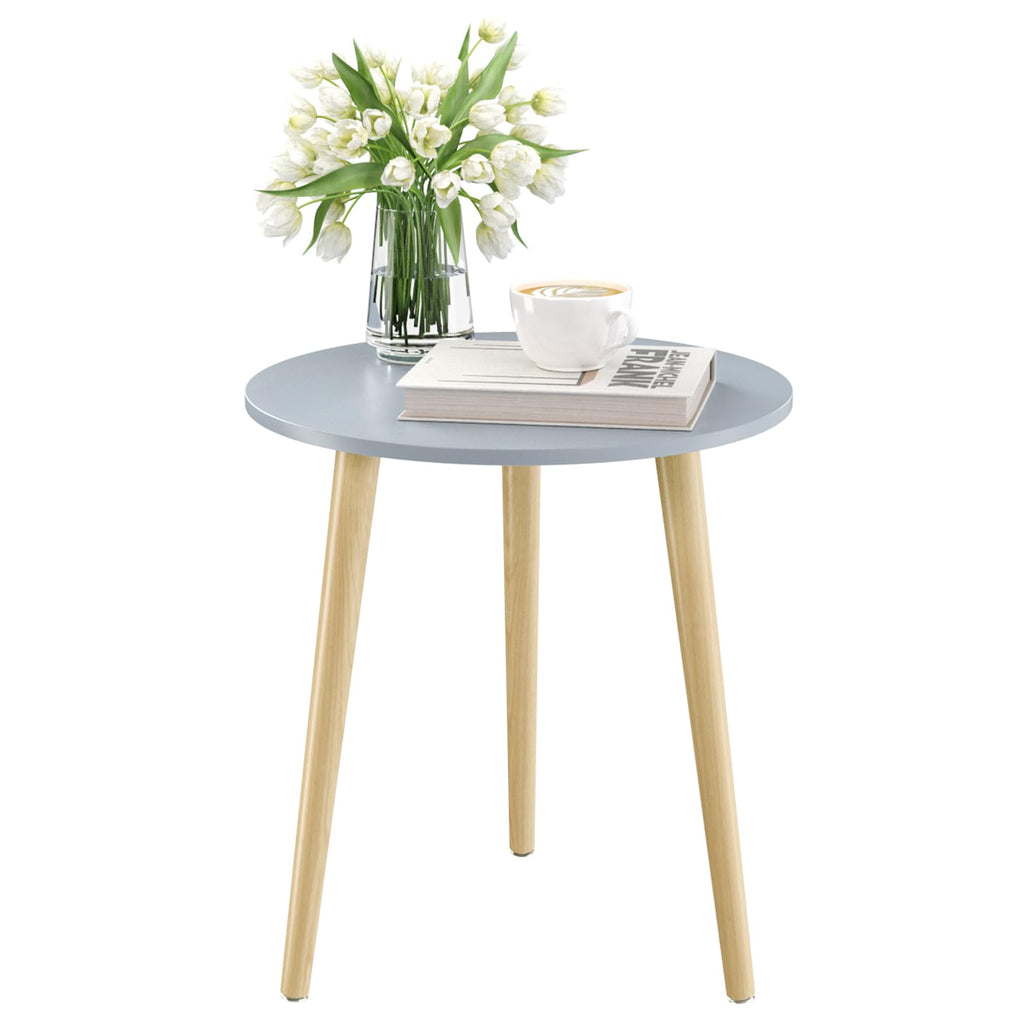 Apicizon Black Round Side Table, Black End Table Bedside Table Nursery with Wood Legs, Nightstand for Living Room, Bedroom, 16.5 x 20.5 Inches