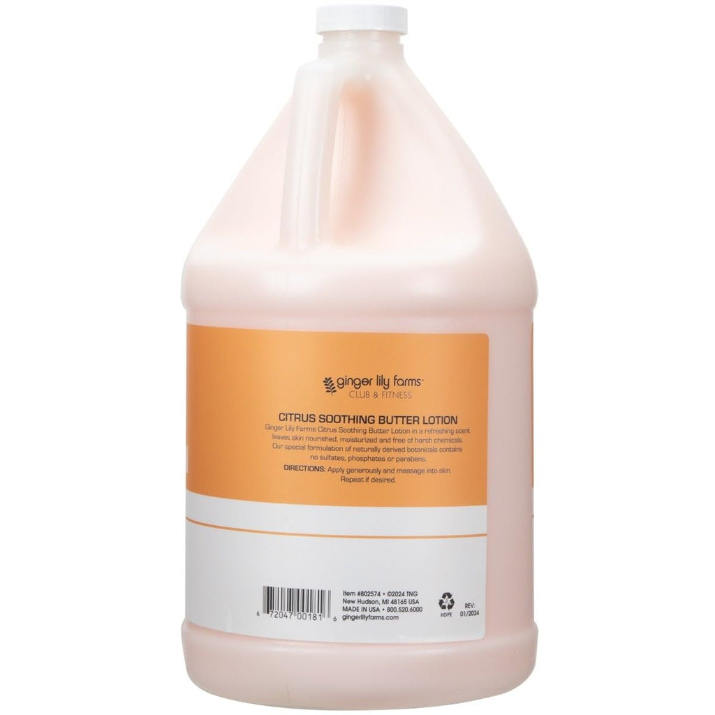 Ginger Lily Farms Club & Fitness Soothing Butter Lotion for Dry Skin, 100% Vegan & Cruelty-Free, Aloe Vera Scent, 1 Gallon (128 fl oz) Refill
