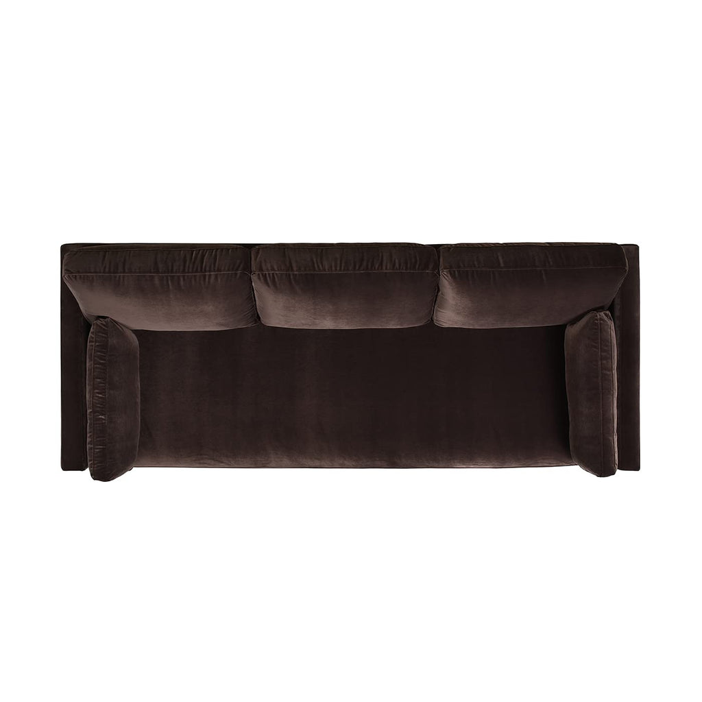 Jennifer Taylor Home Knox 84" Modern Farmhouse Performance Velvet Fabric Living Room Sofa Couch in Burnt Orange