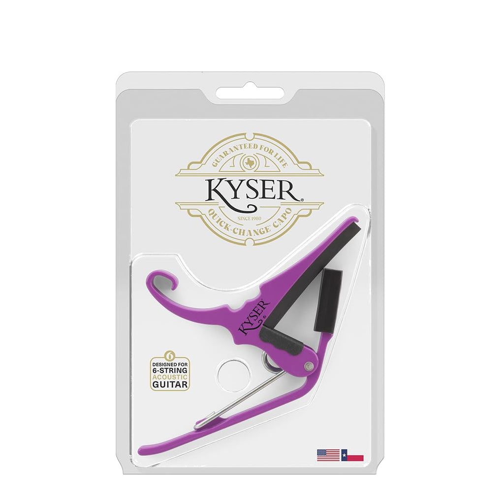 Kyser Musical Products Quick-Change Guitar Capo, KG6ABA, Abalone - For 6-String Acoustic Guitars, Made in USA, Quality, Strong, Lightweight, Quick & Easy Key Changes, Innovative, Perfect Fit