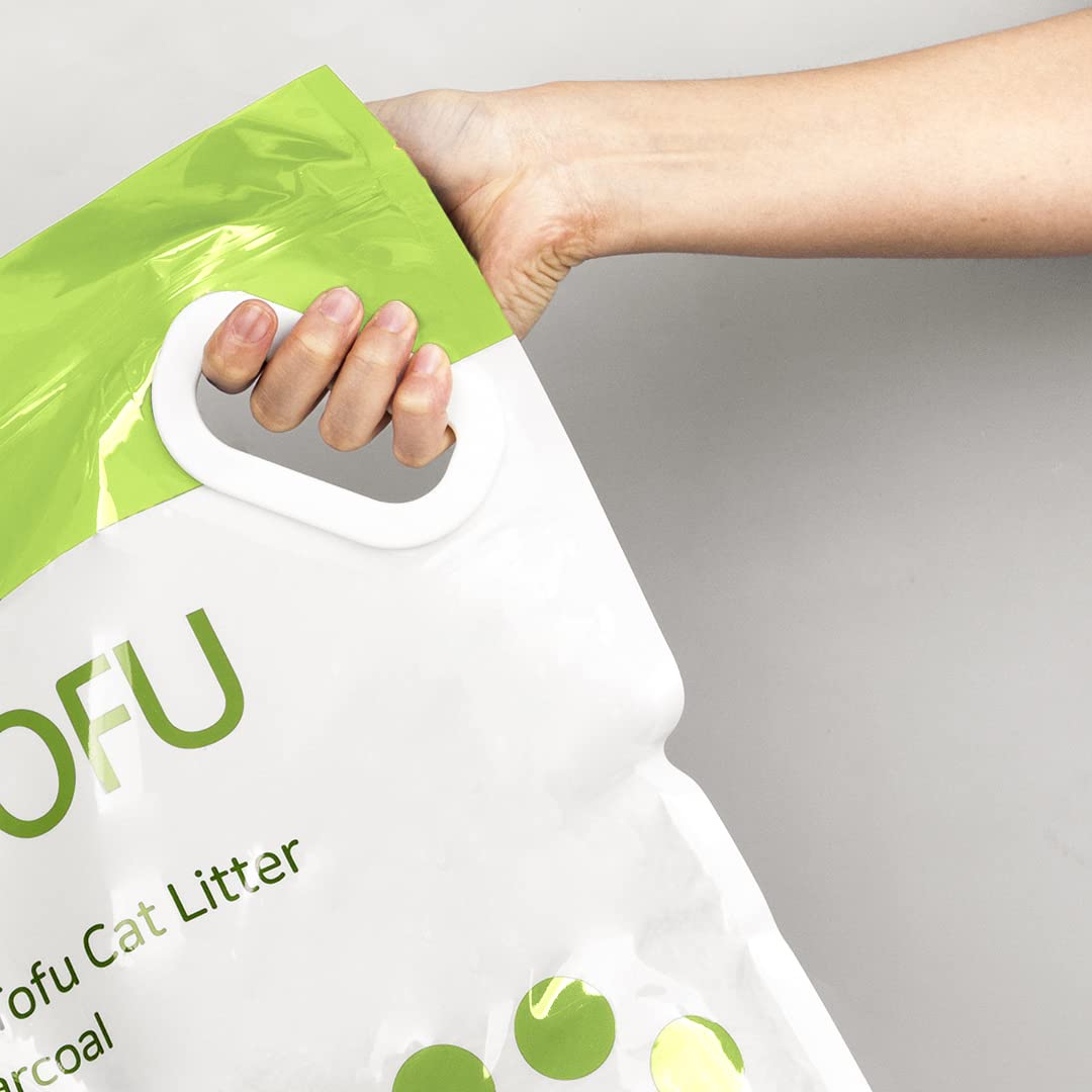 I AM TOFU - Natural Flushable Tofu Cat Litter, Low Dust Lightweight Clumping Litter, Odor Control (10 lb Bag, Charcoal)