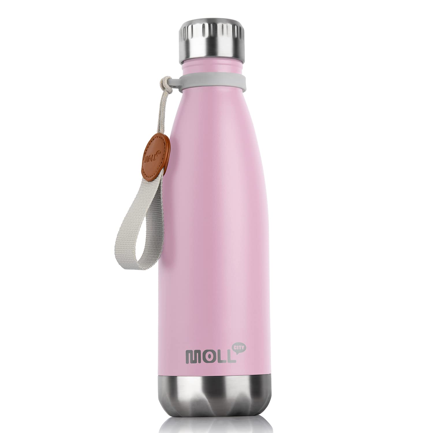 9 oz Water Bottle for Kids-Small Stainless Steel Water Bottle for School Vacuum Insulated Metal Leak Proof Cola Shape Water Flask for Boys Girls(Baby Blue)