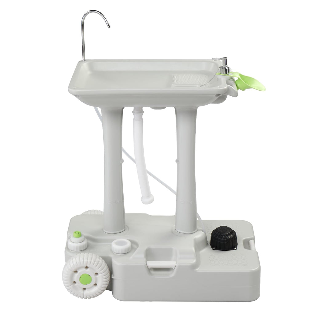 VINGLI Upgraded Portable Sink| Rolling Hand Wash Basin Stand with Towel Holder & Soap Dispenser & Wheels, Perfect for Garden/Camping/Outdoor Events/Gatherings/Worksite/RV/Indoor