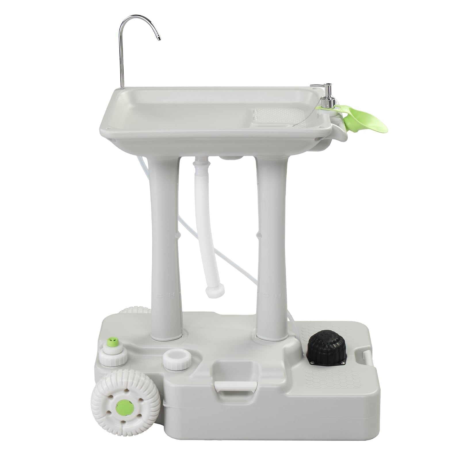 VINGLI Upgraded Portable Sink| Rolling Hand Wash Basin Stand with Towel Holder & Soap Dispenser & Wheels, Perfect for Garden/Camping/Outdoor Events/Gatherings/Worksite/RV/Indoor