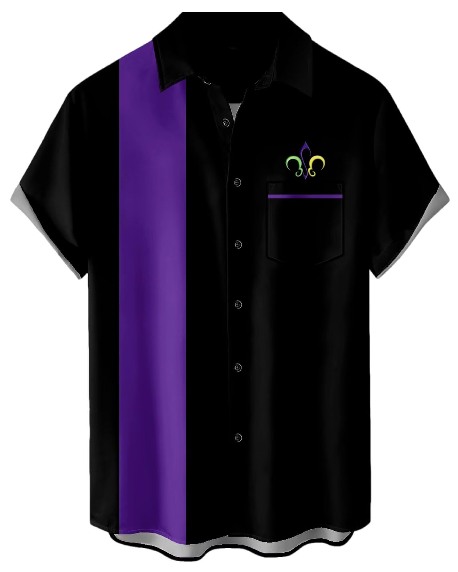 Bowling Shirts for Men Print Short Sleeve Regular Fit Hawaiian Casual Button Down Beach Shirts