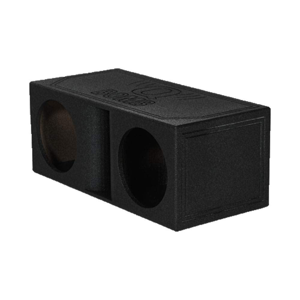 QPower 12 Inch Dual Subwoofer Box, High-Performance Vented Speaker Enclosure, Black - Car Audio and Sound System Accessories - Portable Equipment for Subwoofers