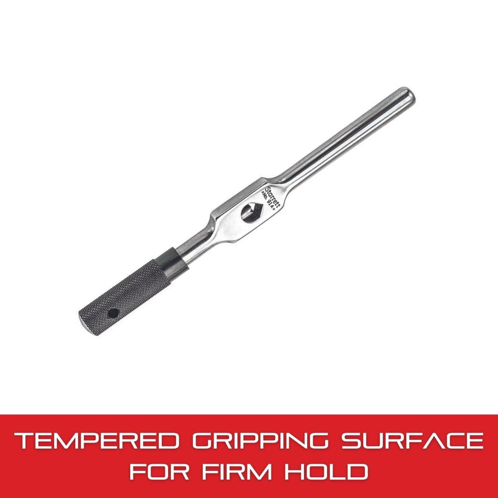 Starrett Tap Wrench for No. 0-14 Taps - Firm Grip on Round/Square Shanks, Heat-Treated Surface, 1/4" Square, 3-5/8" Body Length - 174