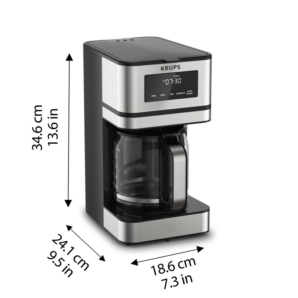KRUPS Simply Brew Coffee Maker - Multi-Serve 4-in-1 with Stainless Steel Travel Tumbler, Black, 14oz